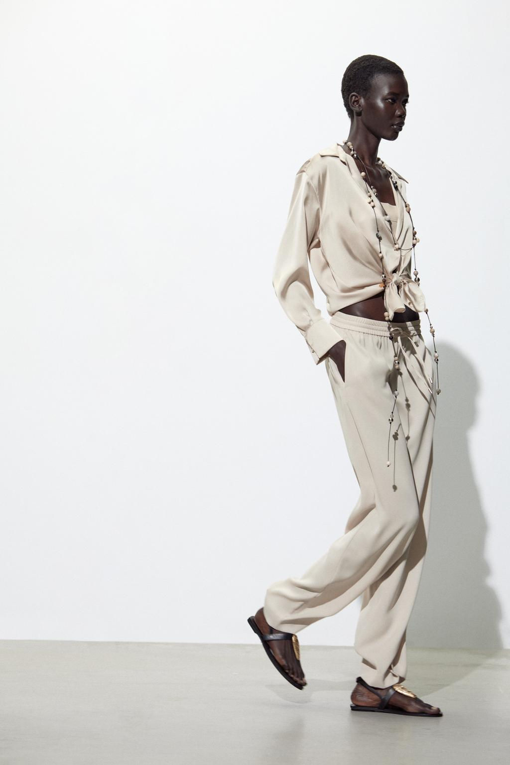 FLOWING PYJAMA-STYLE TROUSERS - Zara фото 15