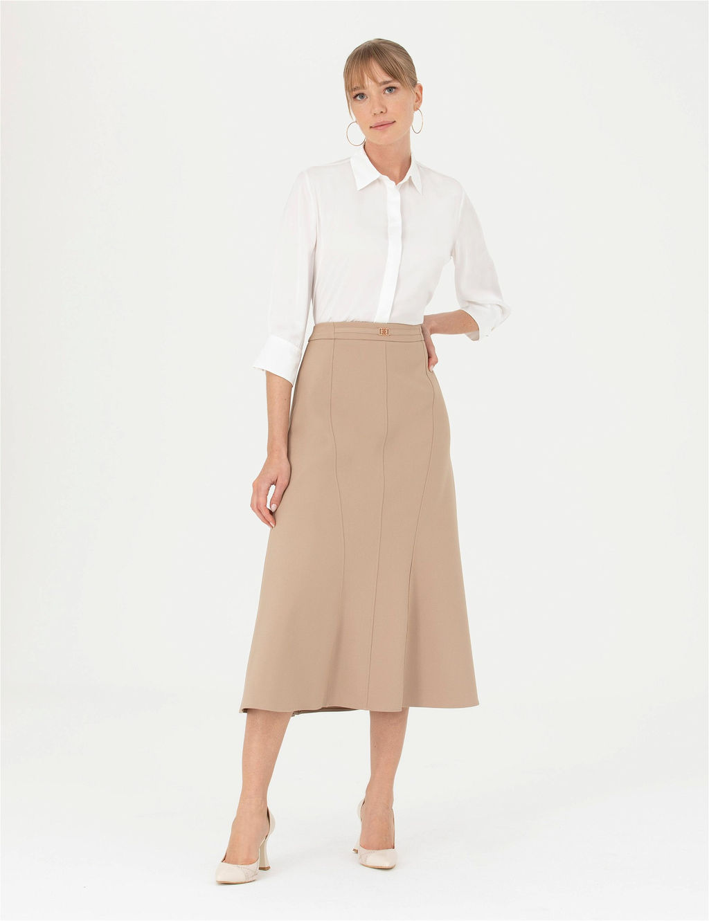 Bej Dokuma Etek - Pierre cardin фото 3