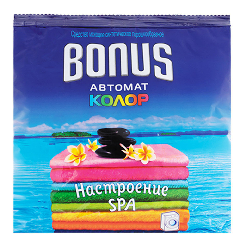 Стиральный порошок "Bonus Автомат Колор. Настроение SPA" 500г, 19,5х17х2,5см (Беларусь)