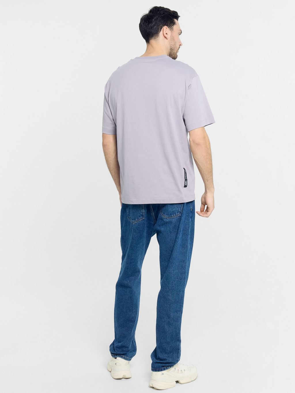 Футболка мужская пыльно-лиловая с печатью