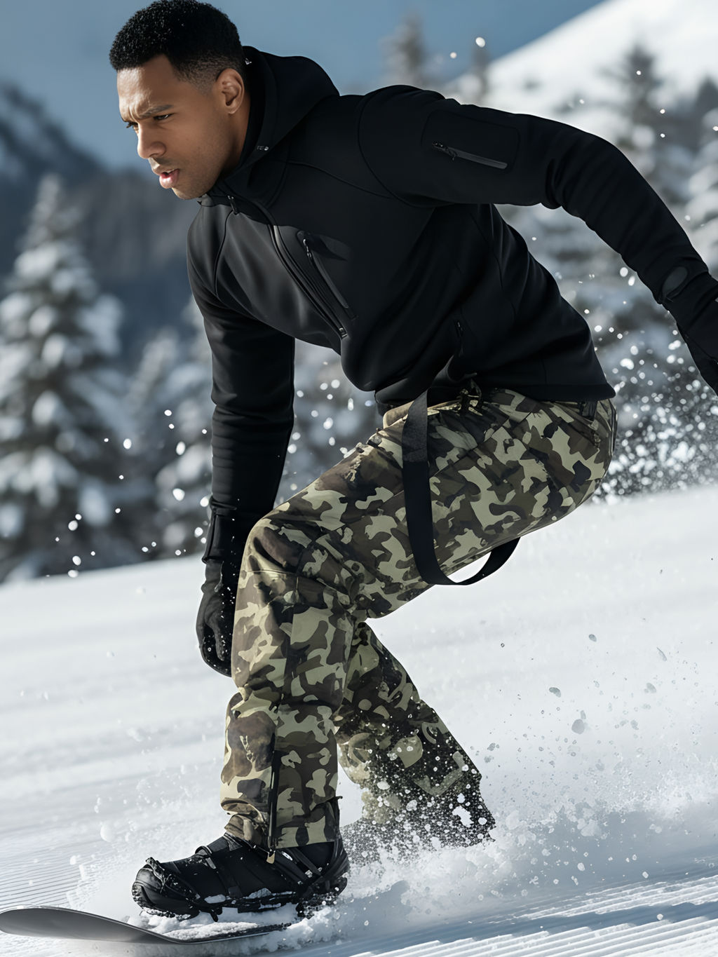 Полукомбинезон утепленный мужской зимний горнолыжный коричневого цвета 2405K