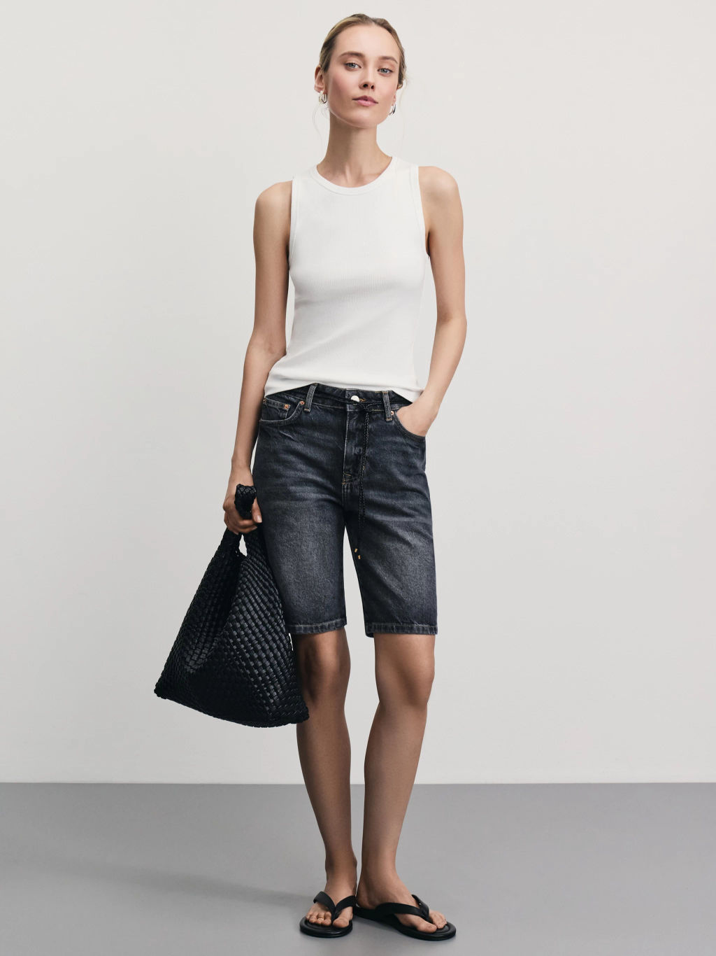 Базовая майка в рубчик / Zarina фото 2