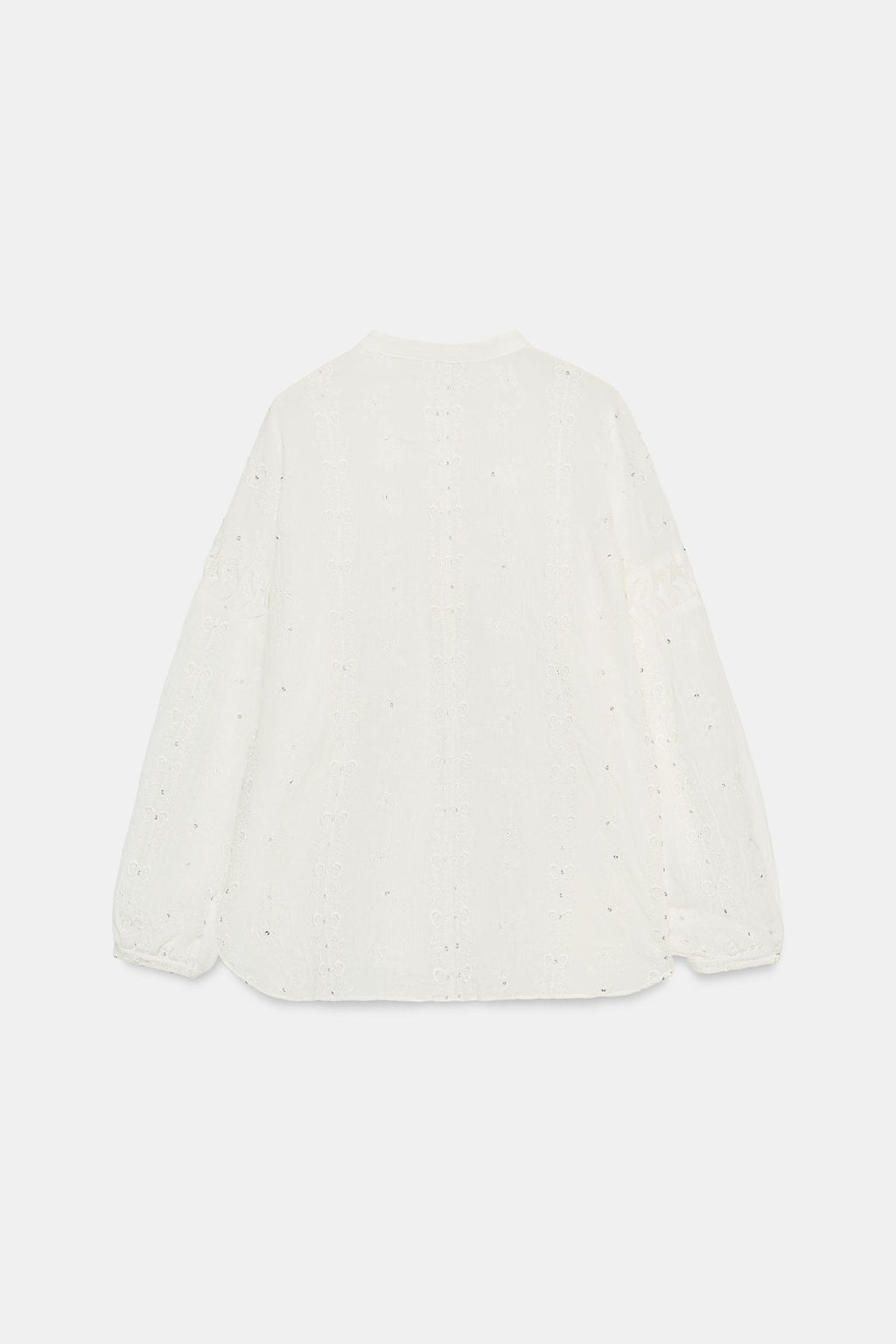 BLUSA BORDADOS LENTEJUELAS / Blanco roto - Zara фото 5