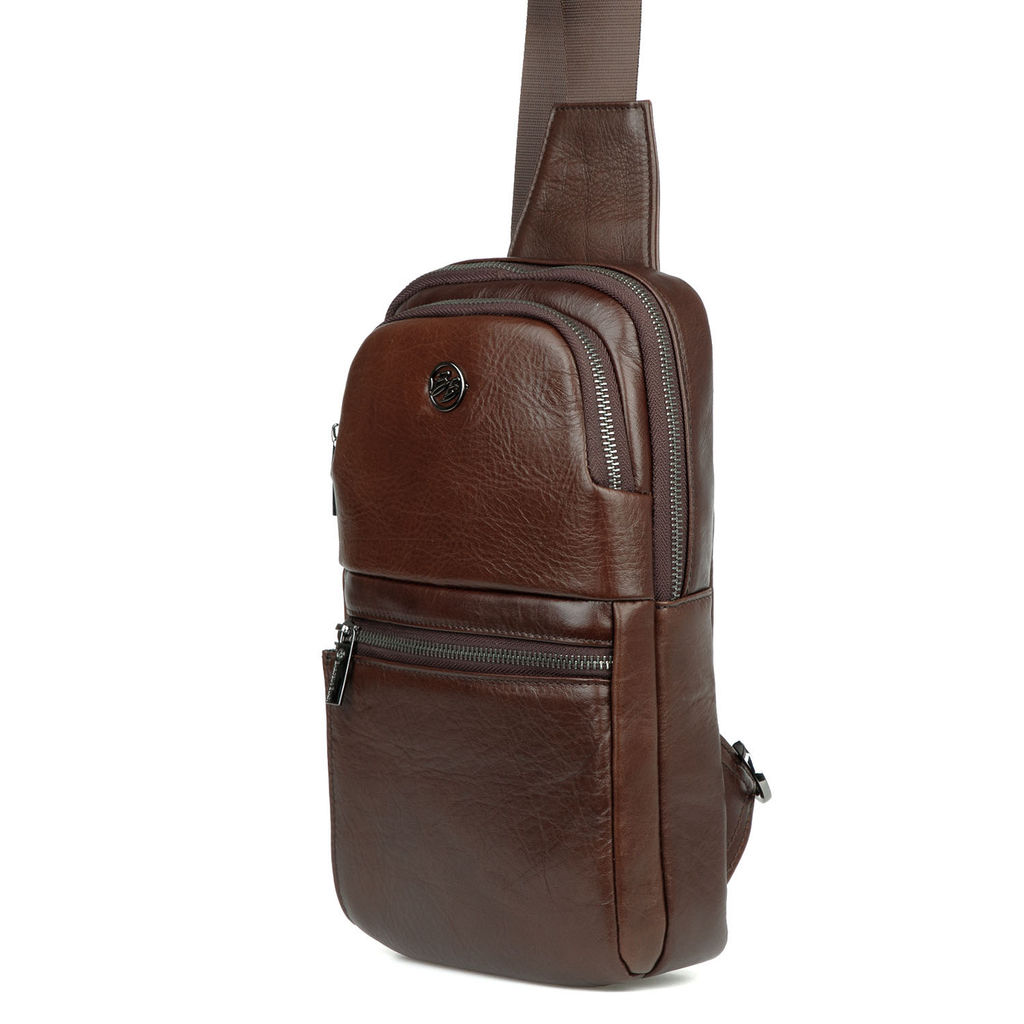 Мужская кожаная сумка-слинг - Barcelo biagi фото 2