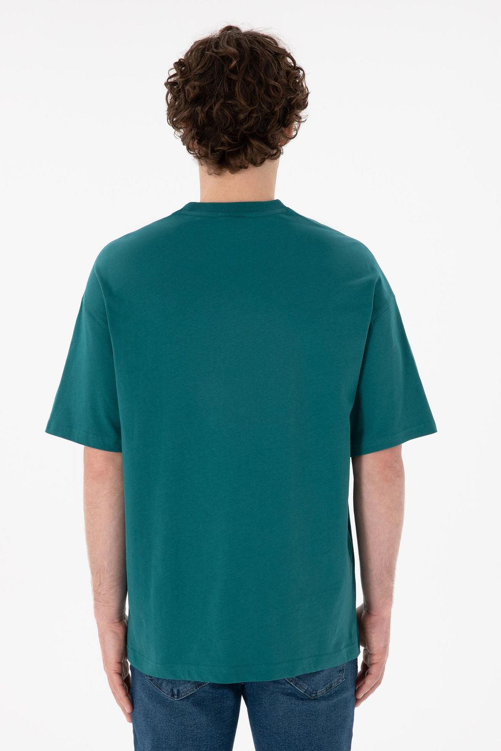 Erkek Oversize Fit Bisiklet Yaka Koyu Ye_il Ti__rt Sepette S_rpriz _ndirim - U.s. polo assn фото 6