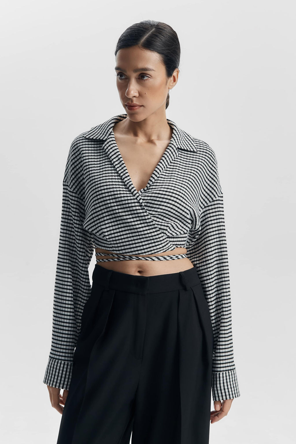 Рубашка укороченная из жатого хлопка - Mollis фото 2