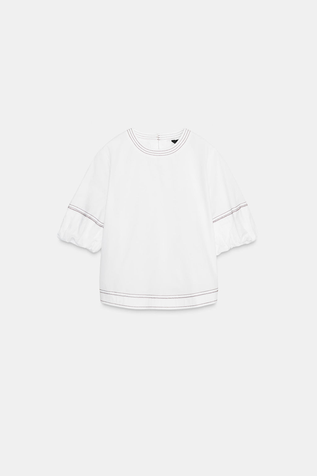 PUFF SLEEVE TOPSTITCH SHIRT - Zara фото 6