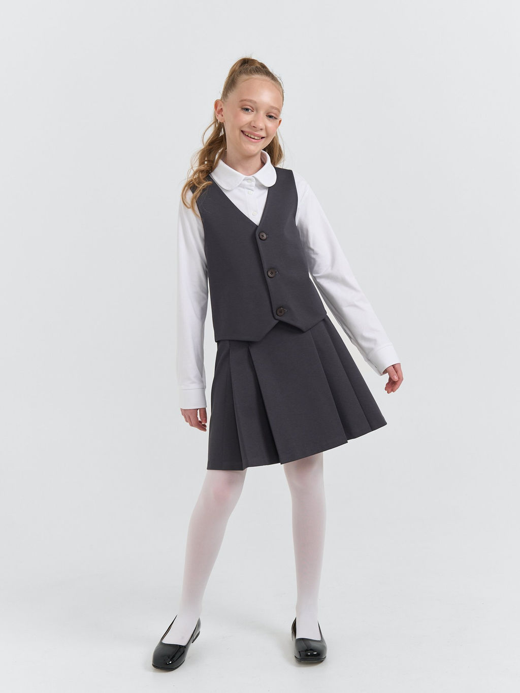 Юбка со складками Графит 7+ - Bungly фото 8