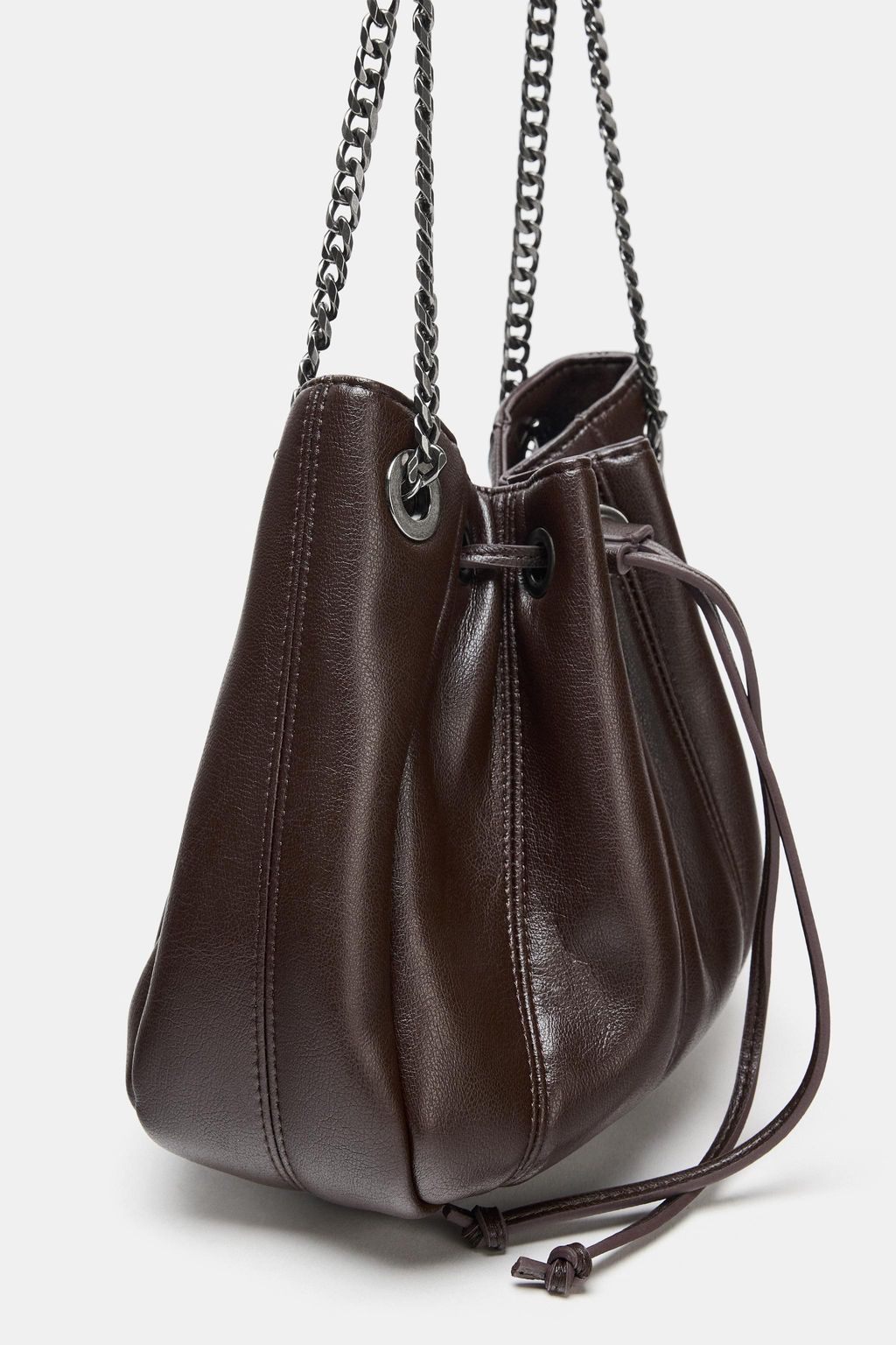 GATHERED BUCKET BAG WITH CHAIN DETAIL - Zara фото 5