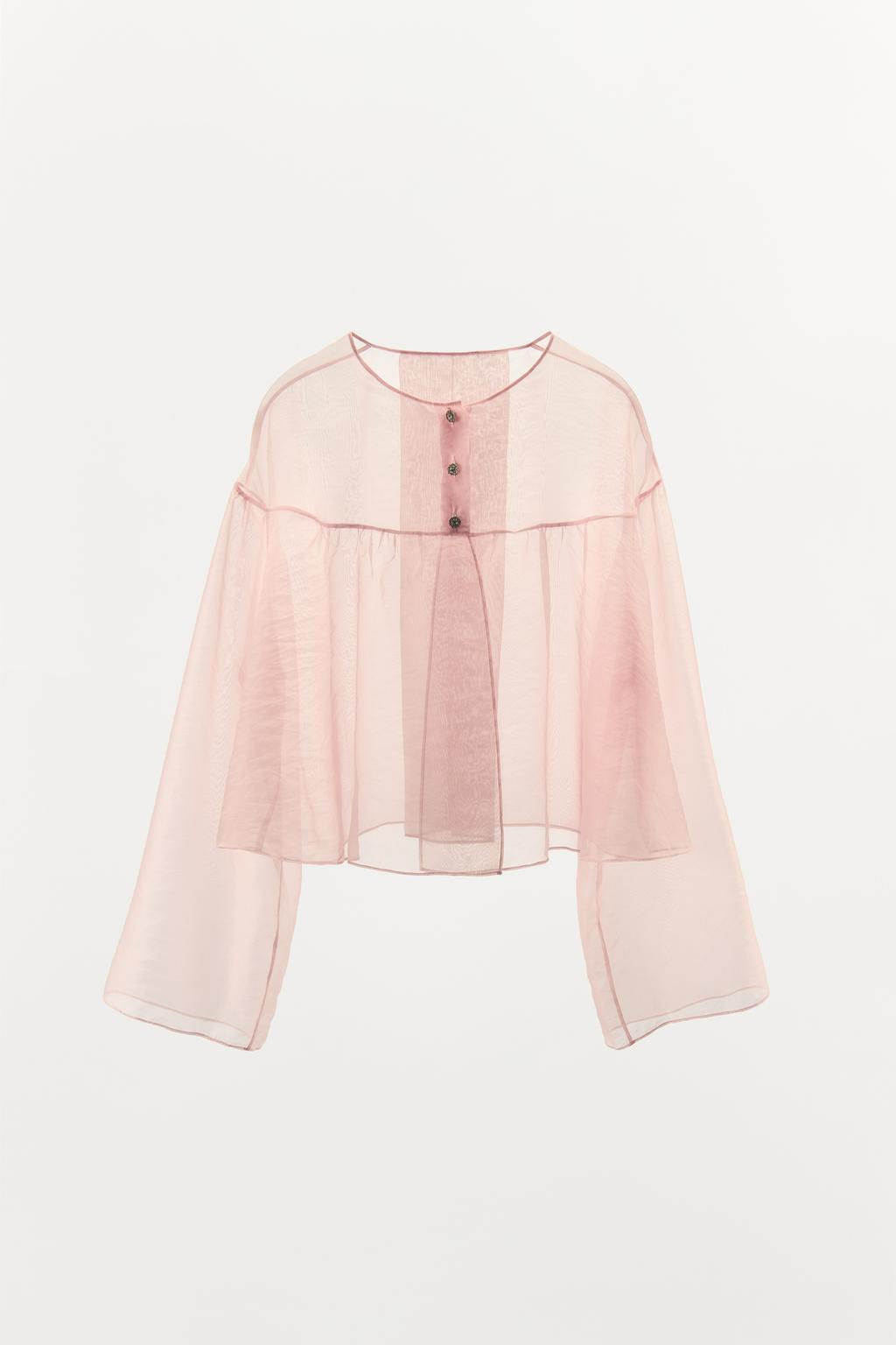 ORGANZA JACKET WITH RHINESTONE BUTTONS - Zara фото 11