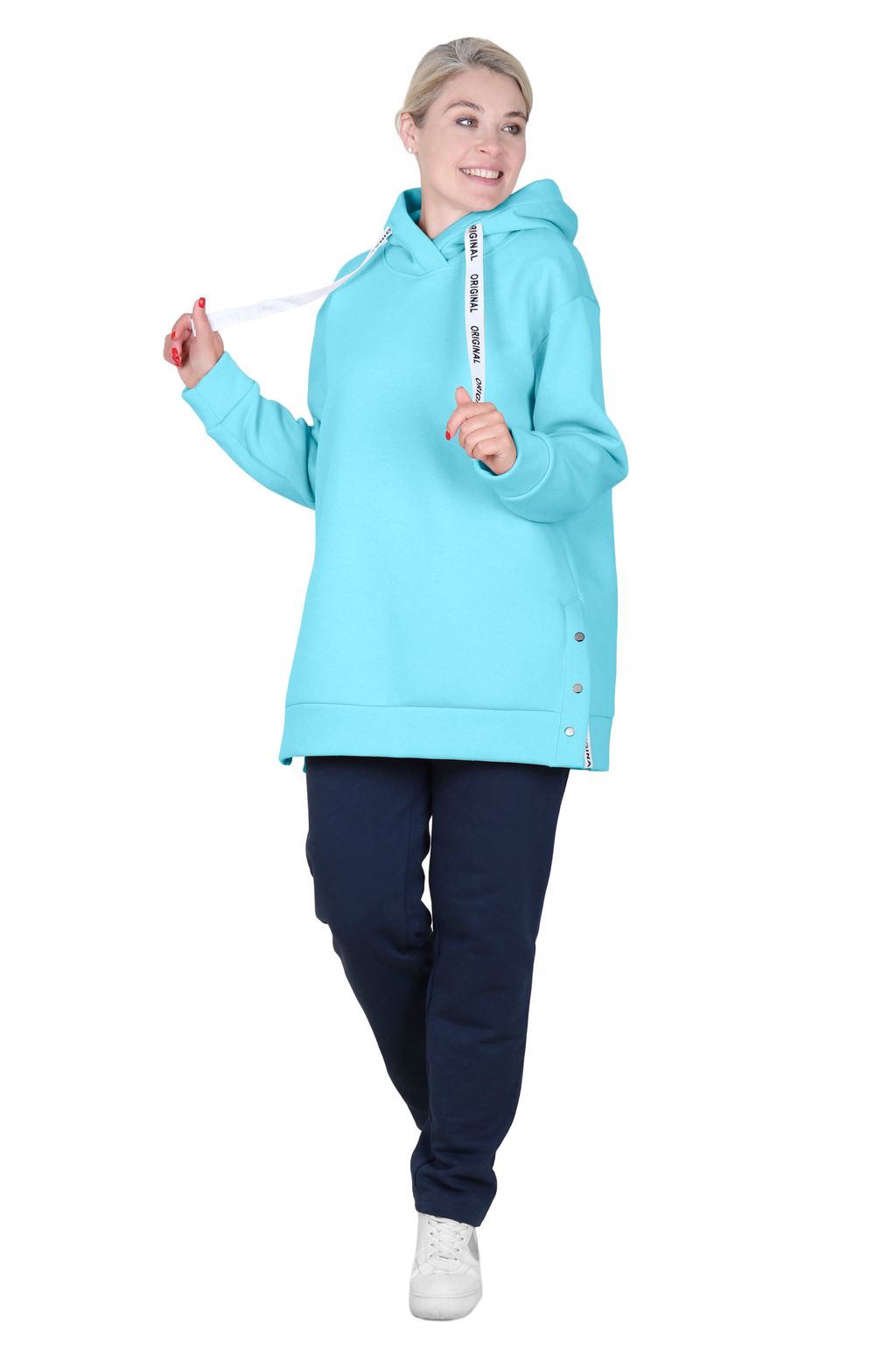 Худи Грильяж Х-376 (42-52) футер начес 3-х нитка - Лотос фото 4