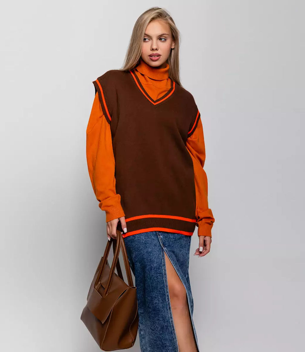Водолазка #ОКТ08, терракотовый - Dommod фото 3