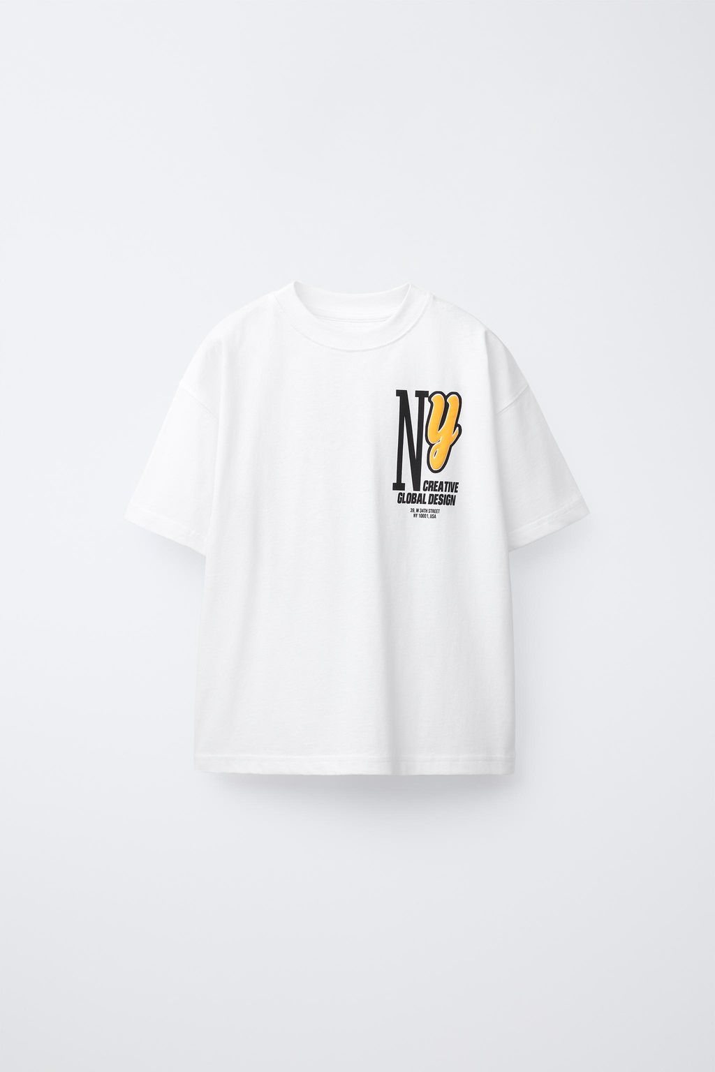 T-SHIRT WITH RAISED NY PRINT