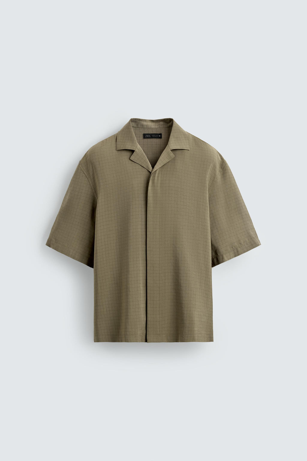 CAMISA FLUIDA CUADROS / Khaki