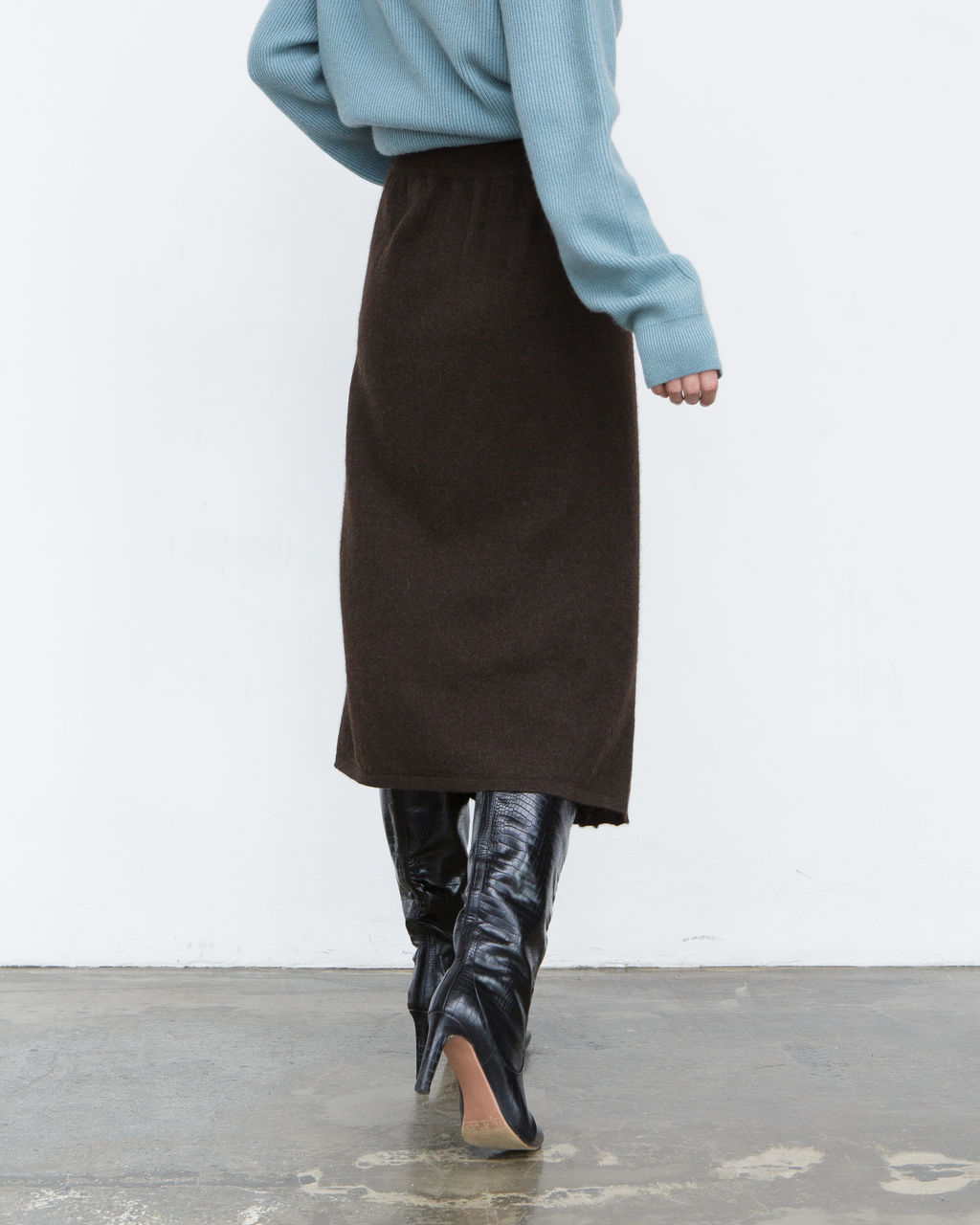 Юбка из пуха яка 07066 темно-коричневая