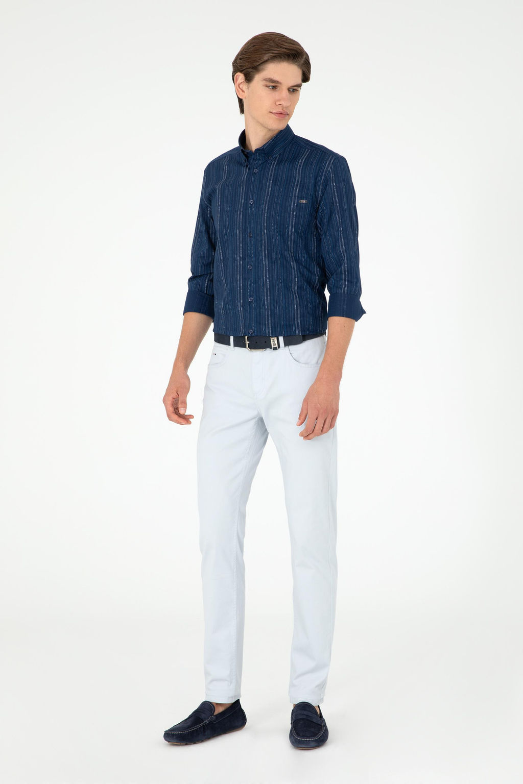 Мужские голубые брюки из плотной ткани - U.s. polo assn фото 3