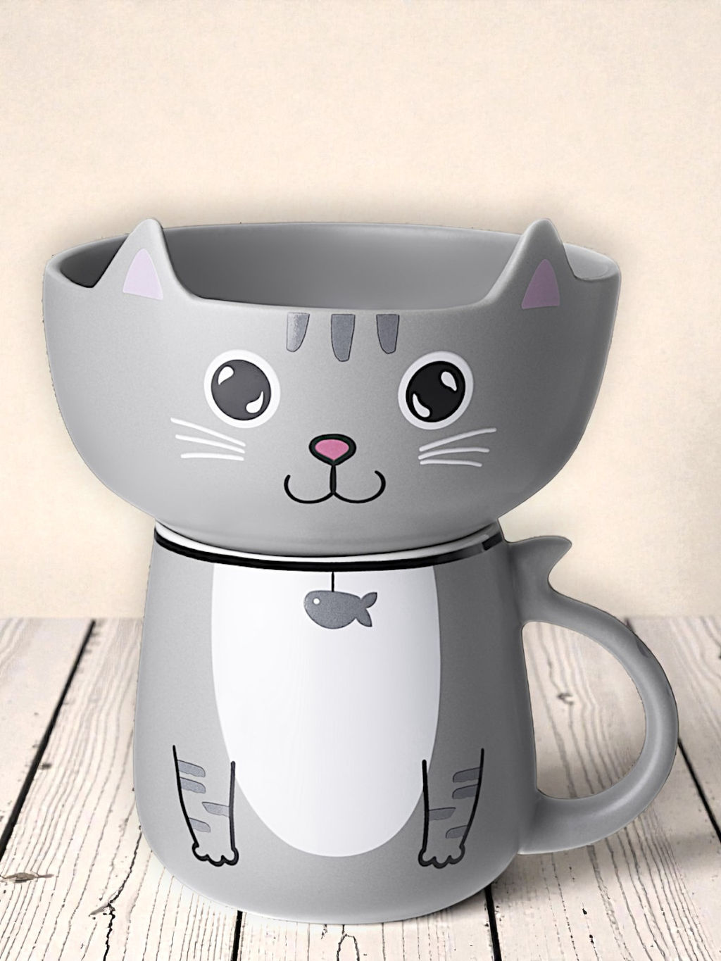 НАБОР ДЛЯ ЗАВТРАКА LEFARD CAT, 2 ПР.: САЛАТНИК 500МЛ, КРУЖКА 450МЛ  фото 7