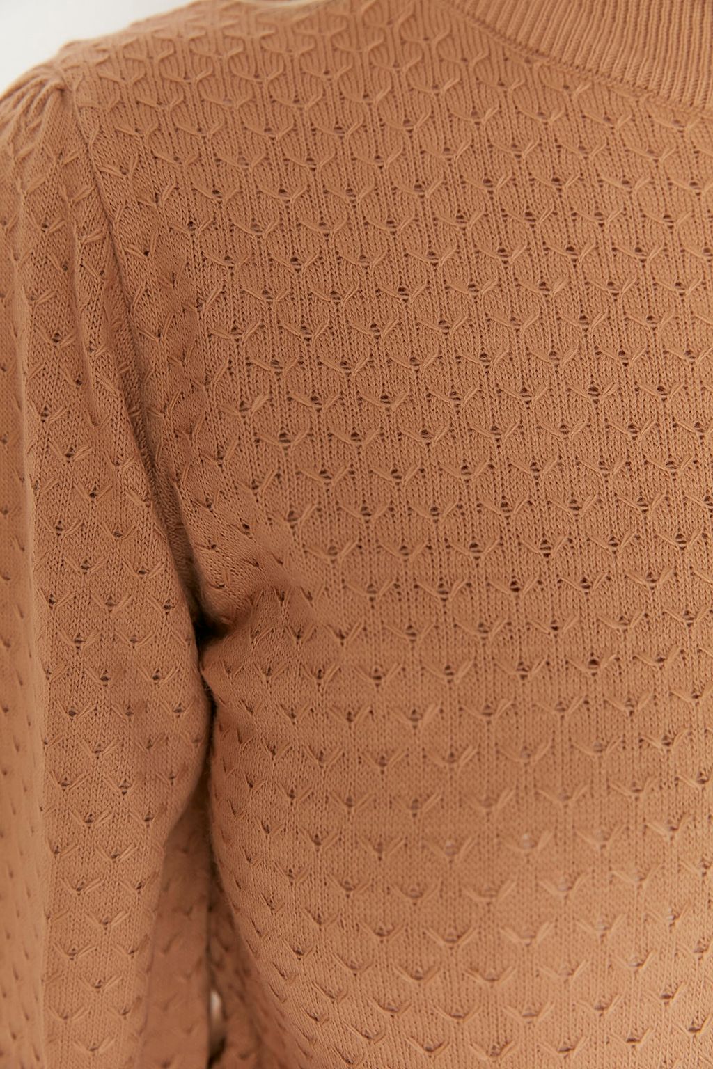 Camel Dik Yaka Triko Kazak TWOAW21KZ0817