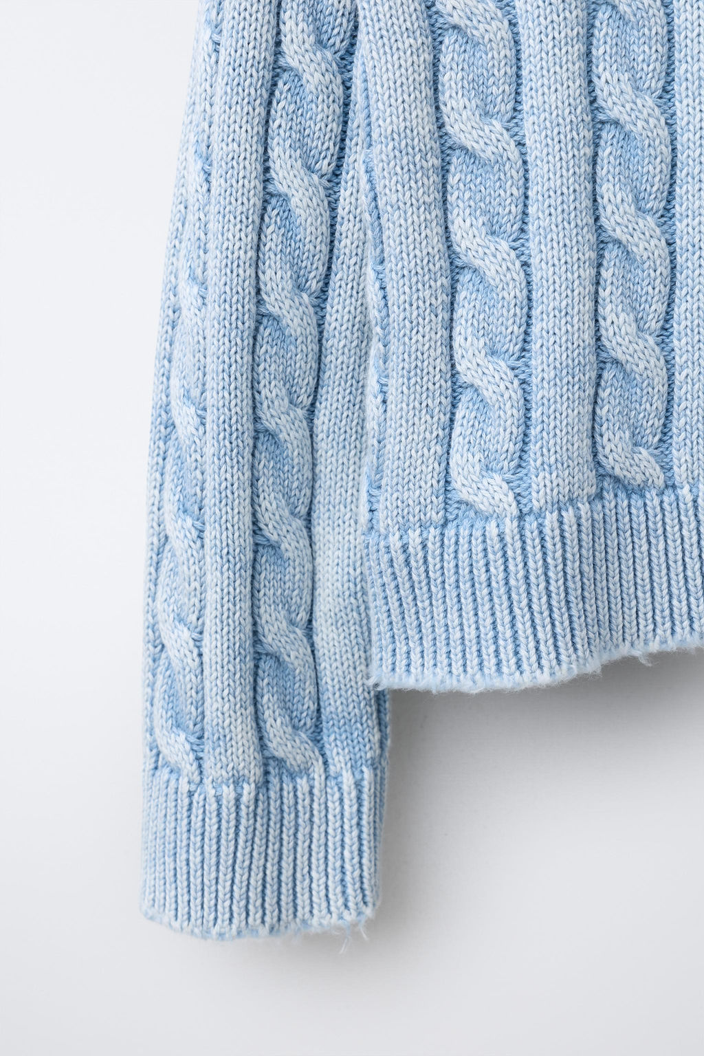 CABLE-KNIT ACID WASH JUMPER - Zara фото 4