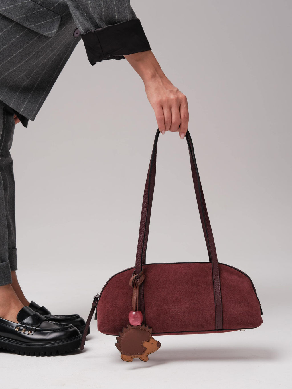 Замшевая сумка Ezhik DBR 31225 зимняя вишня  фото 6