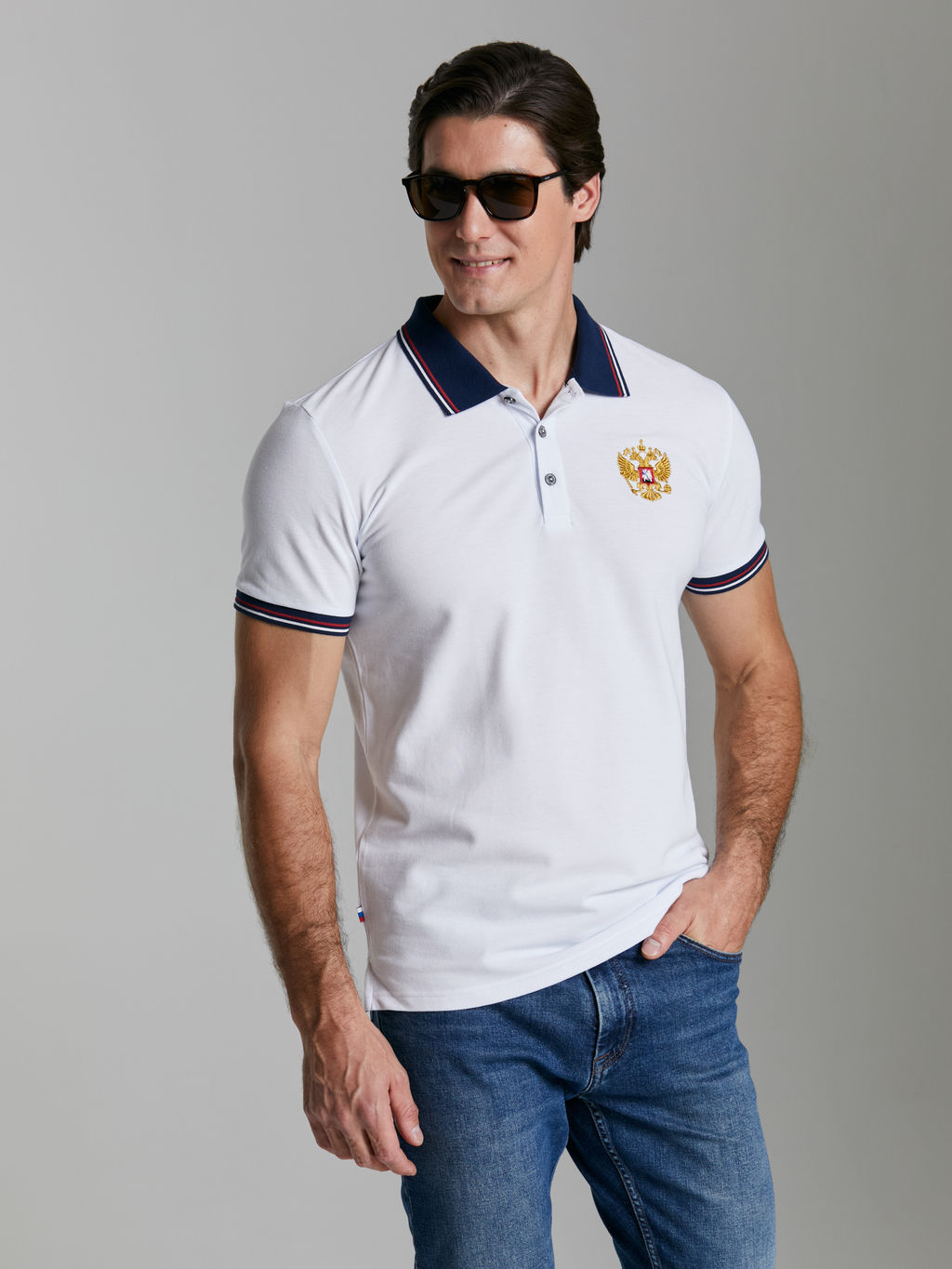 Поло мужское RUSSIA 65M-RR-1497 RED-N-ROCKS