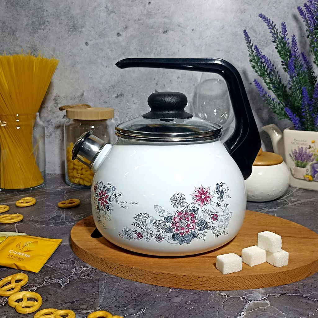 Чайник для плиты 2,0л 4с210я Весенний романс белоснежная