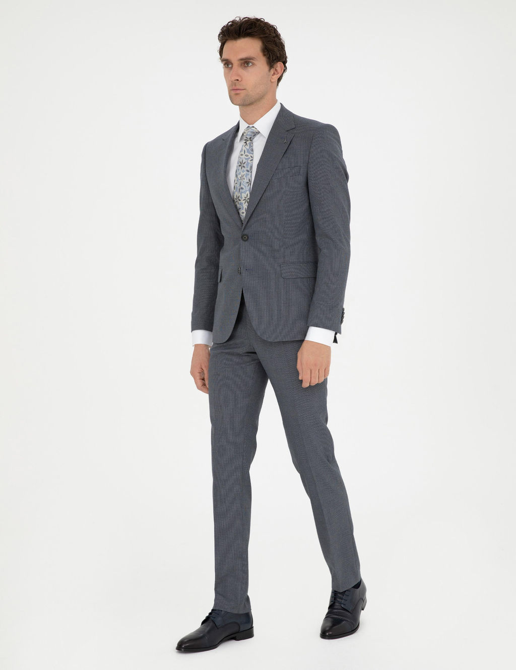 Синий зауженный костюм - Cacharel фото 4