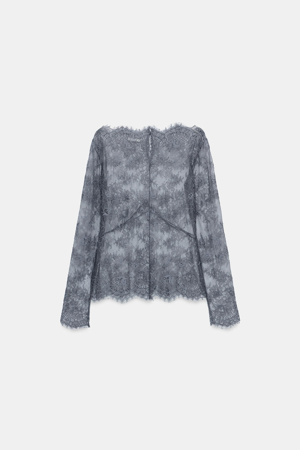 TOP ENCAJE ZW COLLECTION / Gris - Zara фото 6