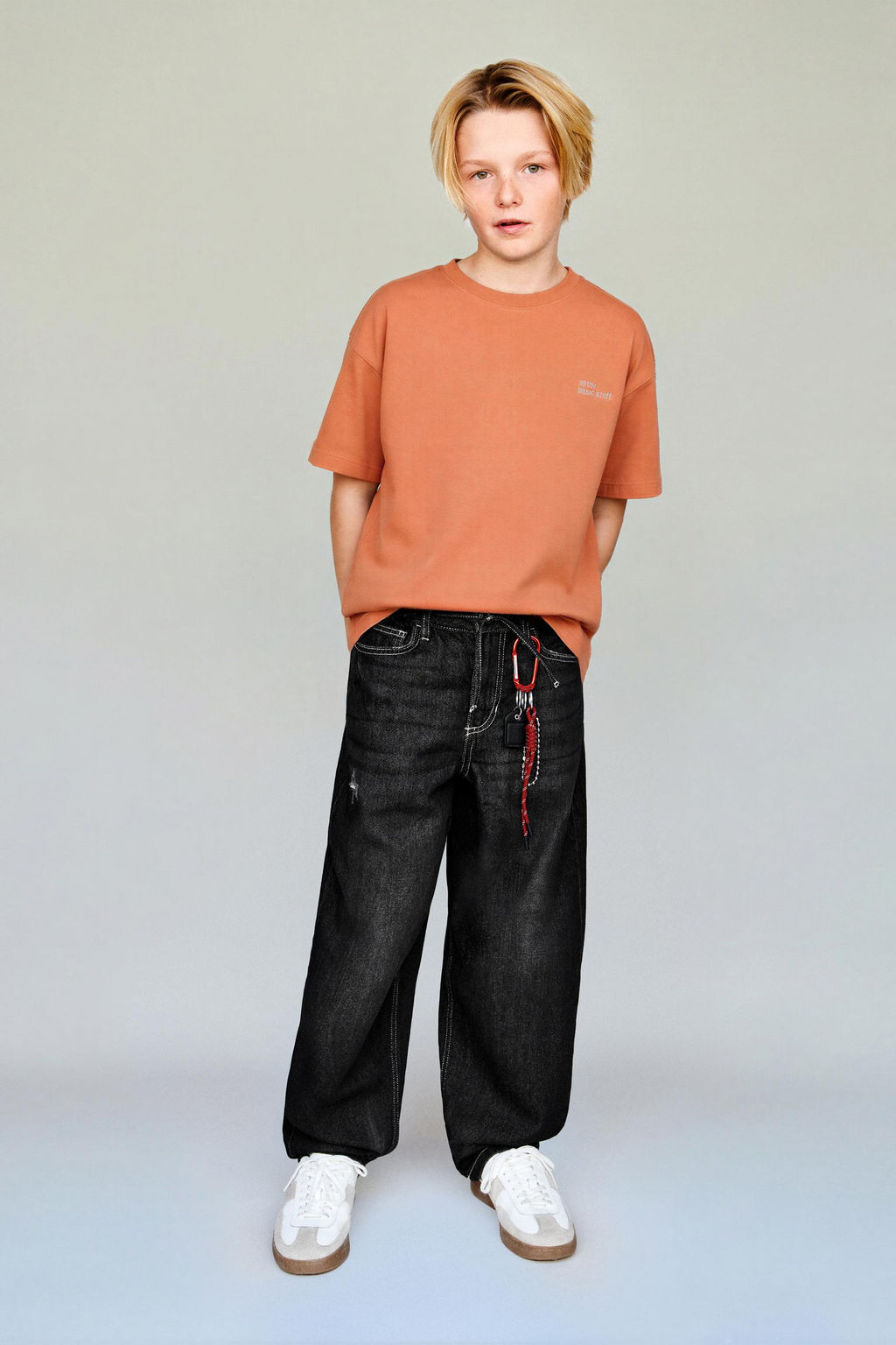 CAMISETA HEAVY WEIGHT TEXTO / Naranja - Zara фото 5