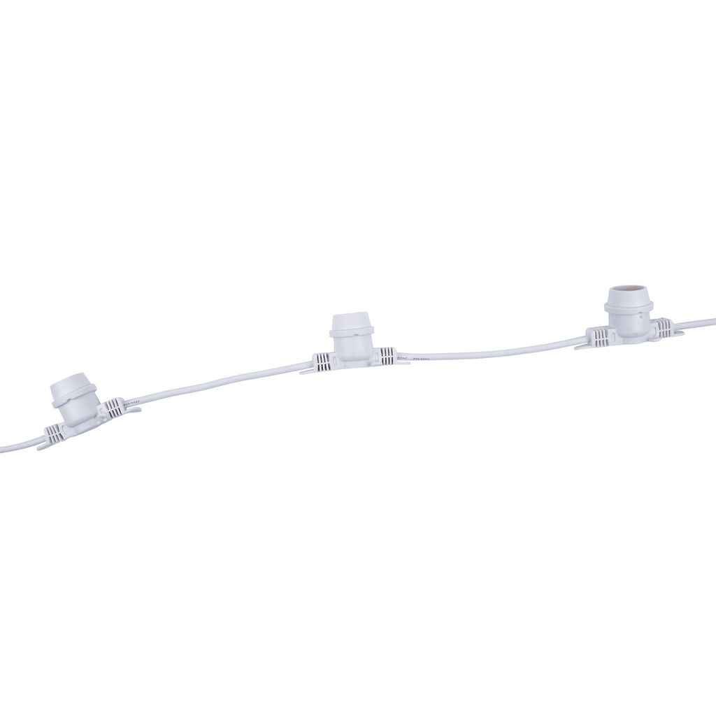 UDL-K110 40/E27/10M IP65 WHITE BELT-LIGHT Гирлянда Белт-лайт, 10м + 1,5м сетевой шнур. 40 патронов E27, шаг 25см. Белая. TM Uniel