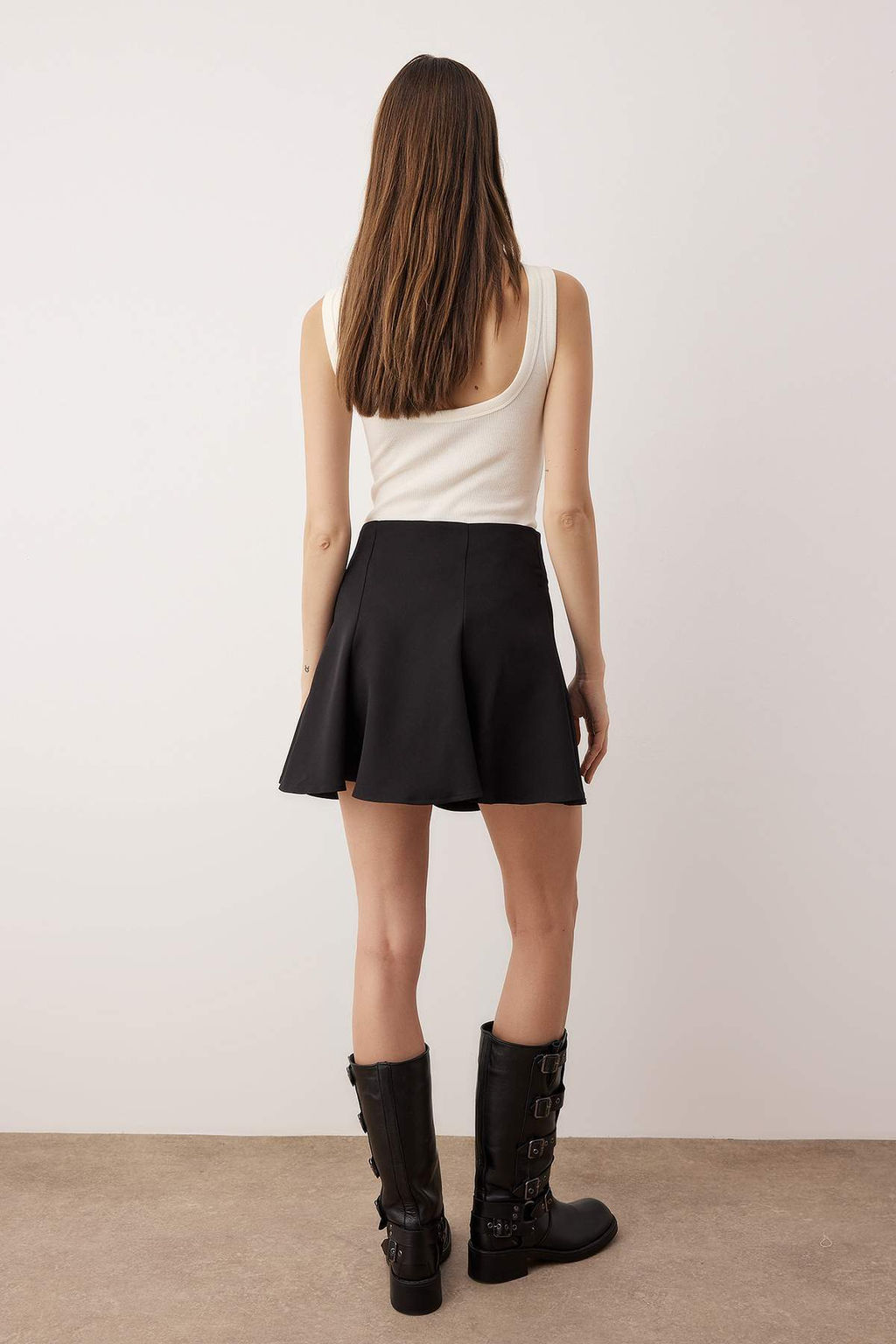 Siyah Fermuarl? Etegi Volanl? Dokuma Mini Etek TWOAW26ET00101 - Trendyolmilla фото 5