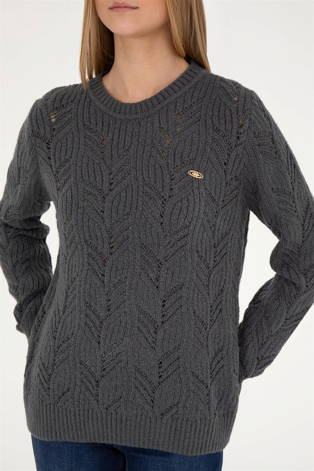Женский свитер антрацитового цвета - U.s. polo assn фото 6