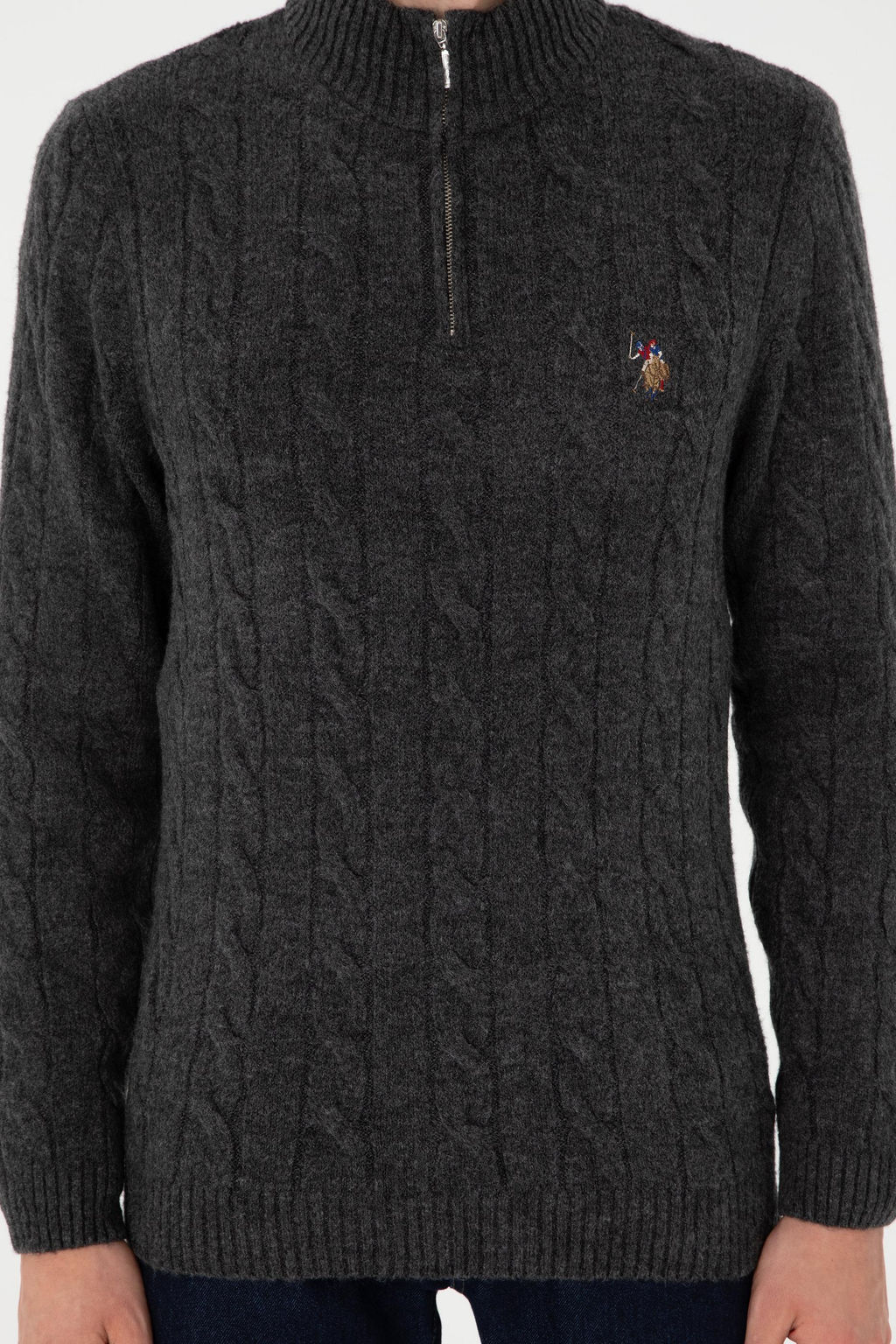 Мужской свитер антрацитового меланжа - U.s. polo assn фото 6