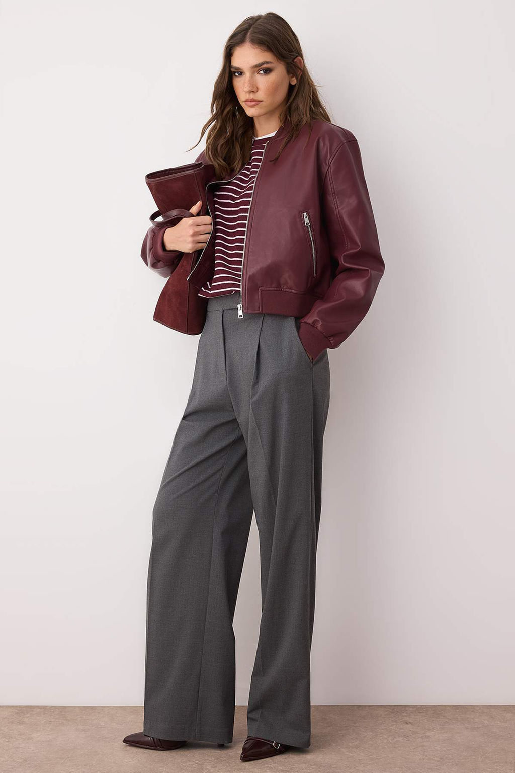 Siyah Regular Kal?p Suni Deri Bomber Ince Ceket Mont TWOAW26MO00084 - Trendyolmilla фото 4