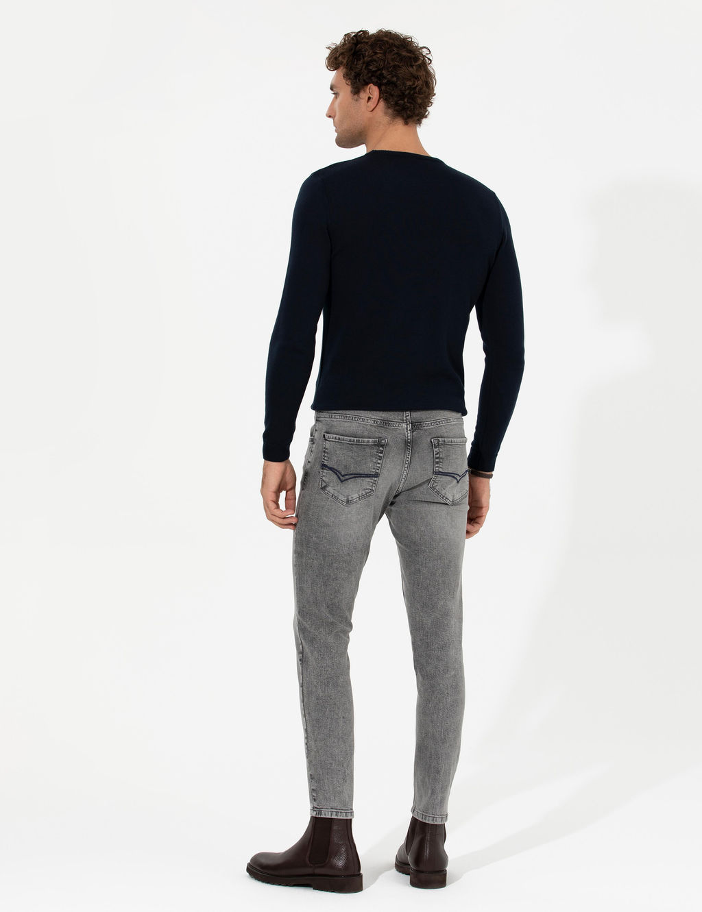 Синие джинсовые брюки зауженного кроя Real - Cacharel фото 4