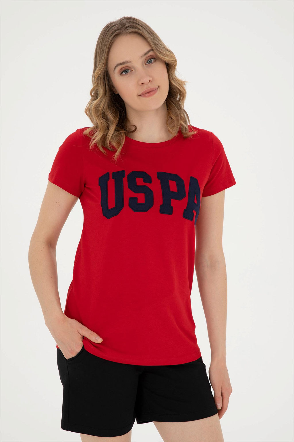 U. S. Polo Assn / Женская красная базовая футболка - U.s. polo assn фото 3