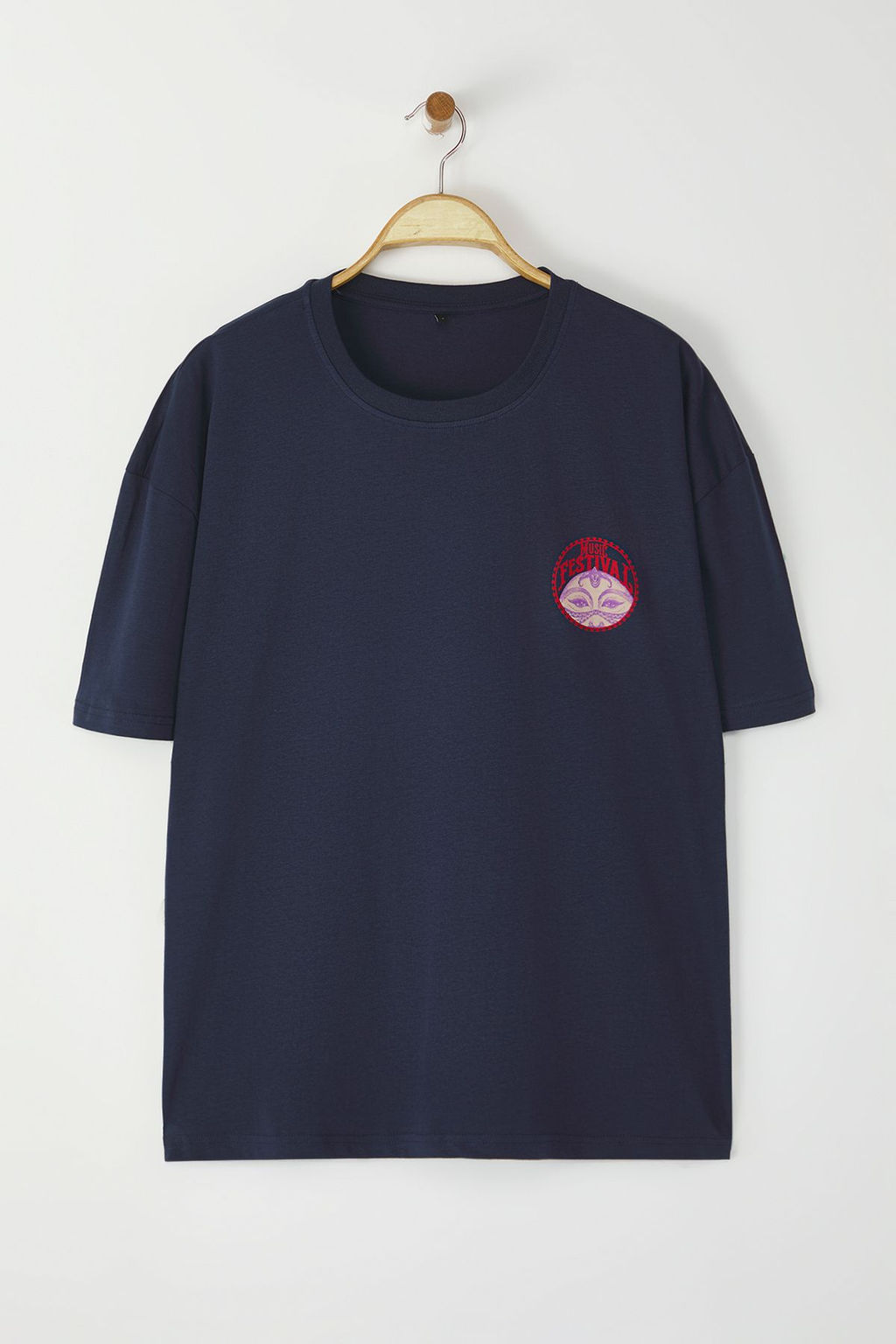 TRENDYOL MAN Ekru Unisex Oversize/Genis Kesim Etnik S?rt Bask?l? %100 Pamuklu T-shirt TMNSS23TS00212 - Trendyolmilla фото 5