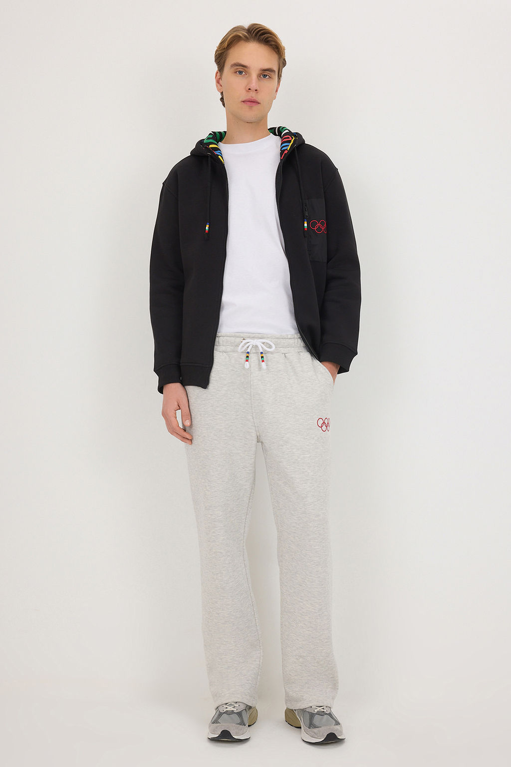 Gri Olimpiyat Logo Bask?l? Bagc?kl? Unisex Orme Esofman Alt? TWOAW26EA00011 - Trendyolmilla фото 9