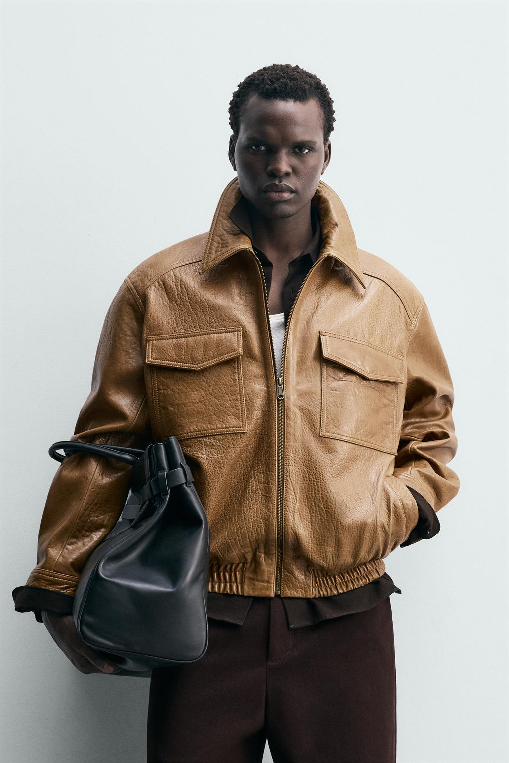 LEATHER JACKET WITH POCKETS - Zara фото 10