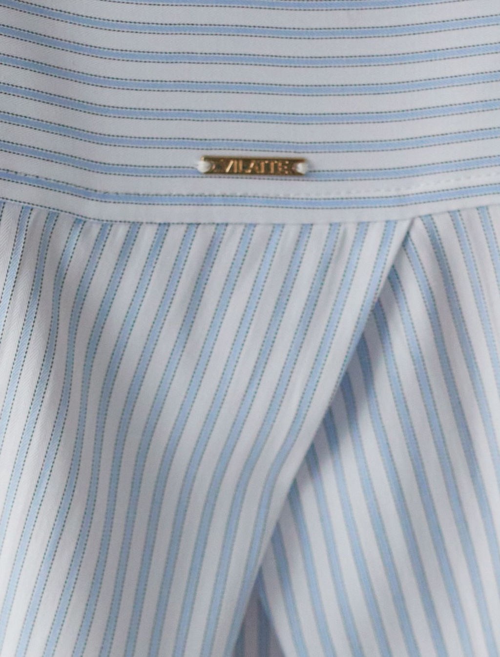 Укороченная блузка в полоску из эластичного хлопка - Vilatte фото 4