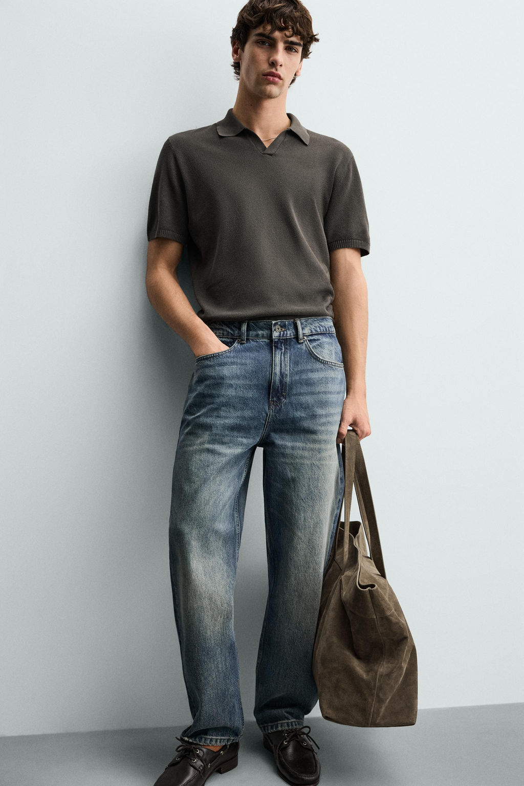 POLO PUNTO ESTRUCTURA / Verde gris - Zara фото 5