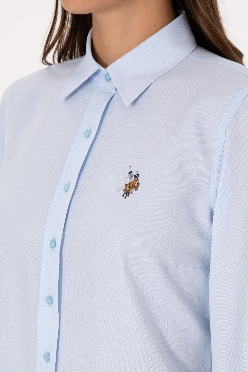 Kad_n A__k Mavi Uzun Kollu Basic G_mlek Sepette S_rpriz _ndirim - U.s. polo assn фото 7