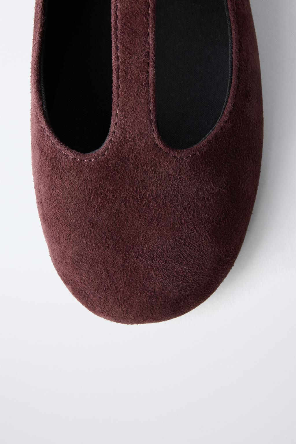 SUEDE T-BAR SHOES - Zara фото 6