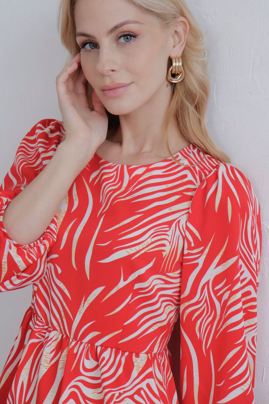 Платье красное с присборенной юбкой - Martichelli фото 7