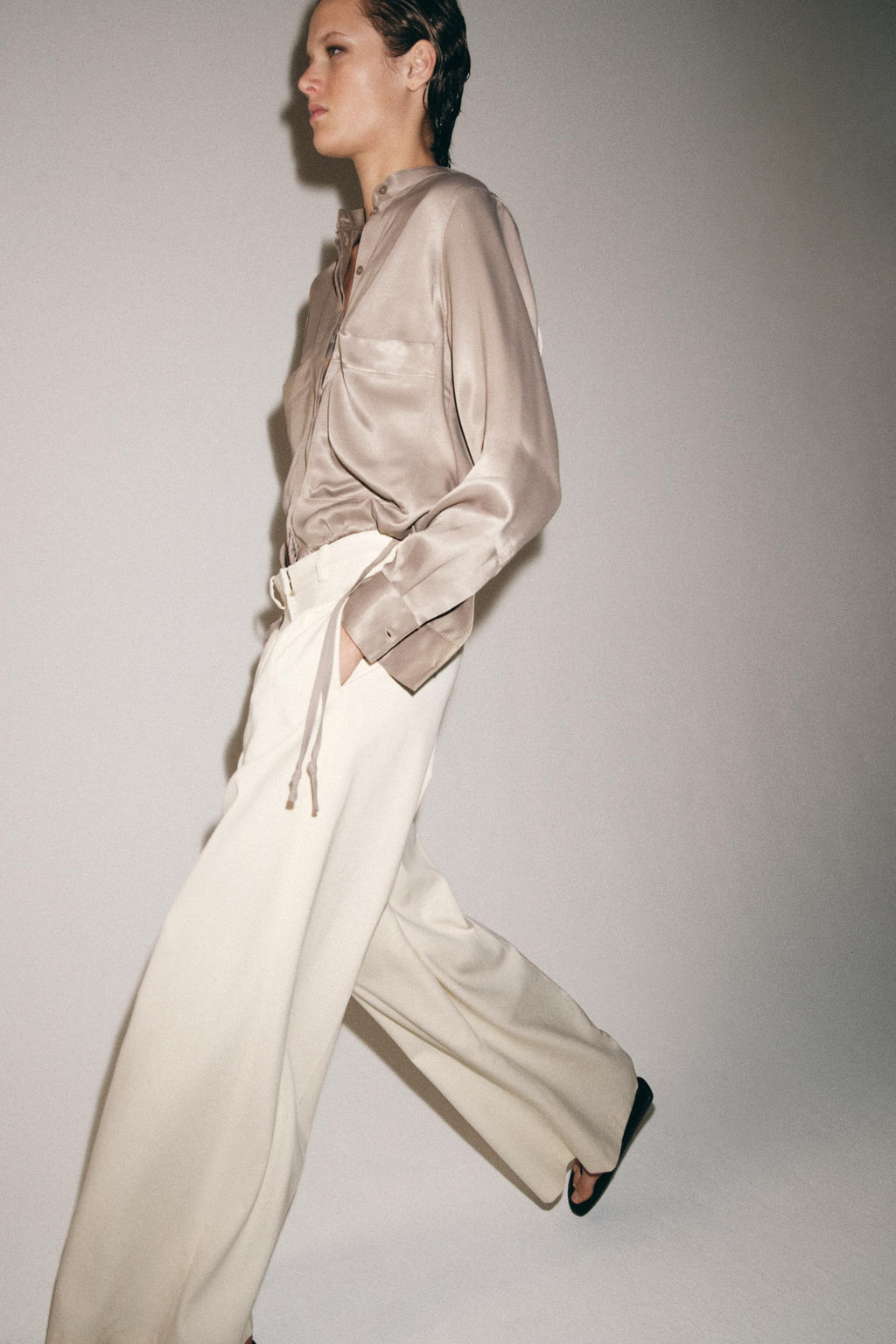 CAMISA SATINADA ZW COLLECTION / Vis?n claro - Zara фото 7