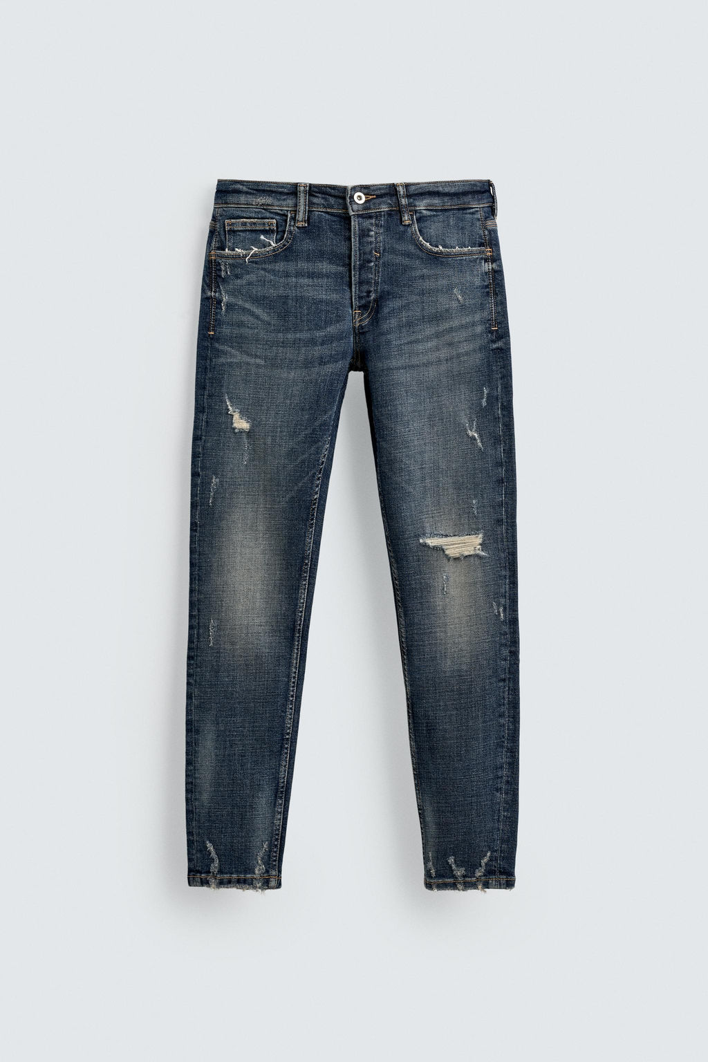 RIPPED SKINNY FIT JEANS - Zara фото 7