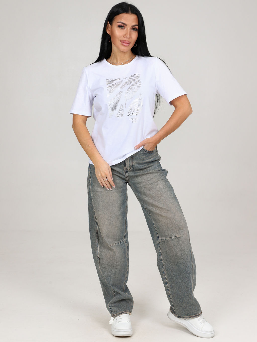 Футболка Белая (М-977) - Лиза фото 2