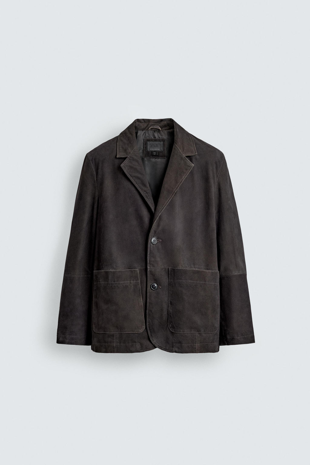 BLAZER PIEL ANTE EFECTO LAVADO / Marr?n oscuro - Zara фото 7