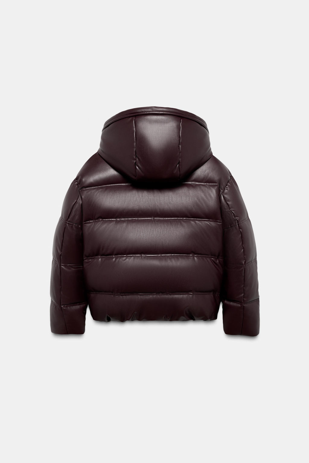 WATER-REPELLENT WINDPROOF QUILTED FAUX LEATHER ANORAK