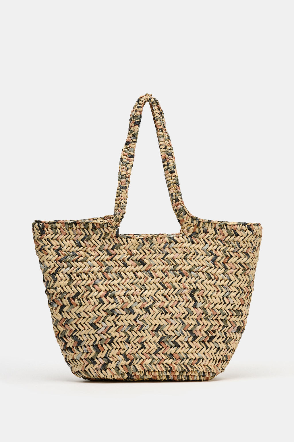 BOLSO CAPAZO CUERPO TRENZADO / Beige claro